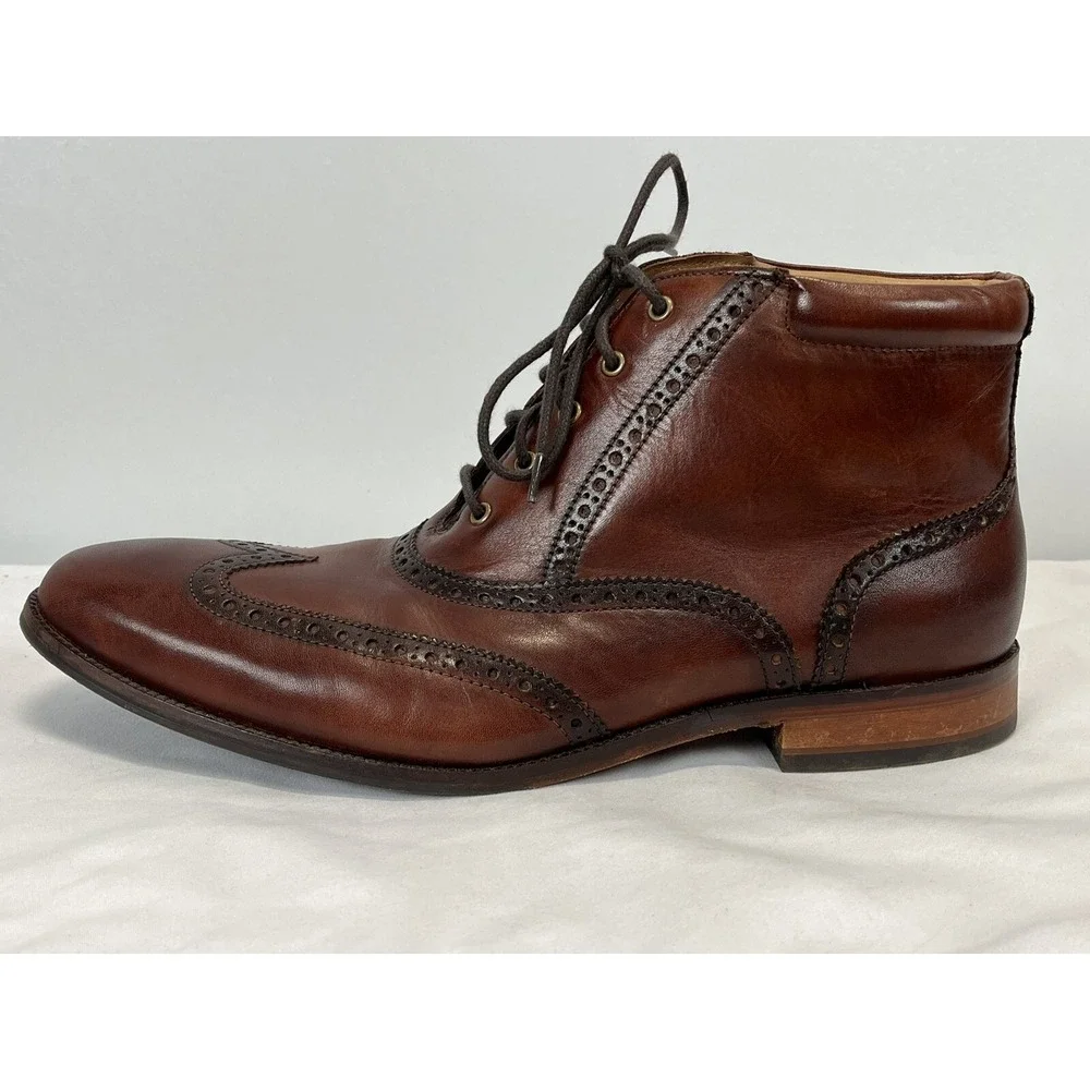 Mens Cole Haan Williams Wingtip Boots Sz 11.5 EUC Brown